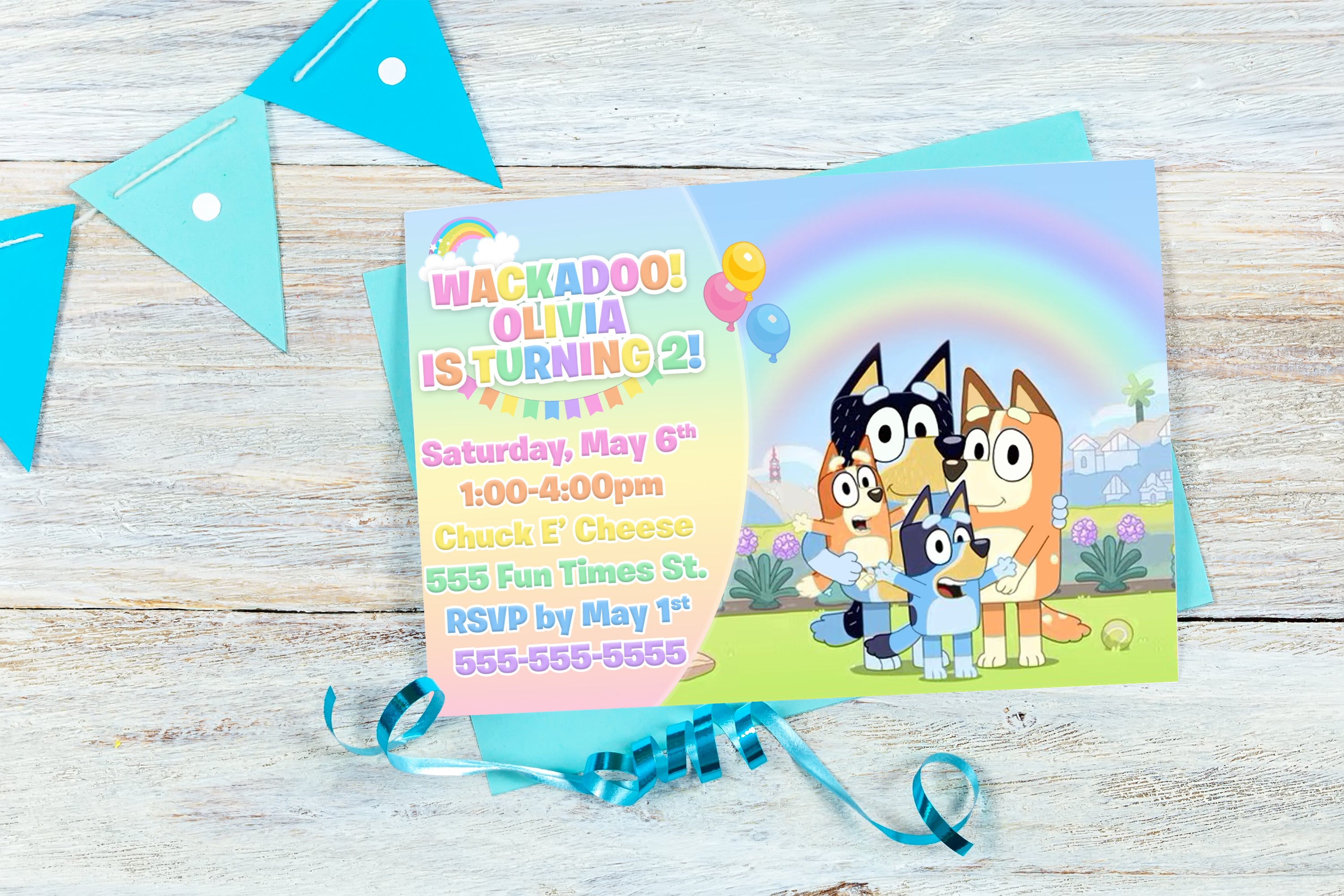 Bluey Birthday Party Invitation 