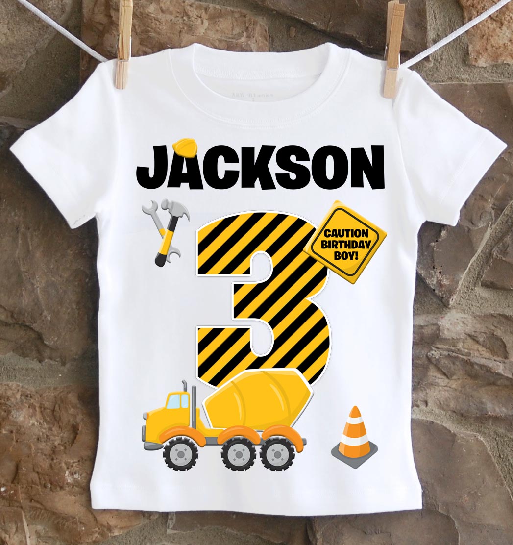 construction birthday shirt