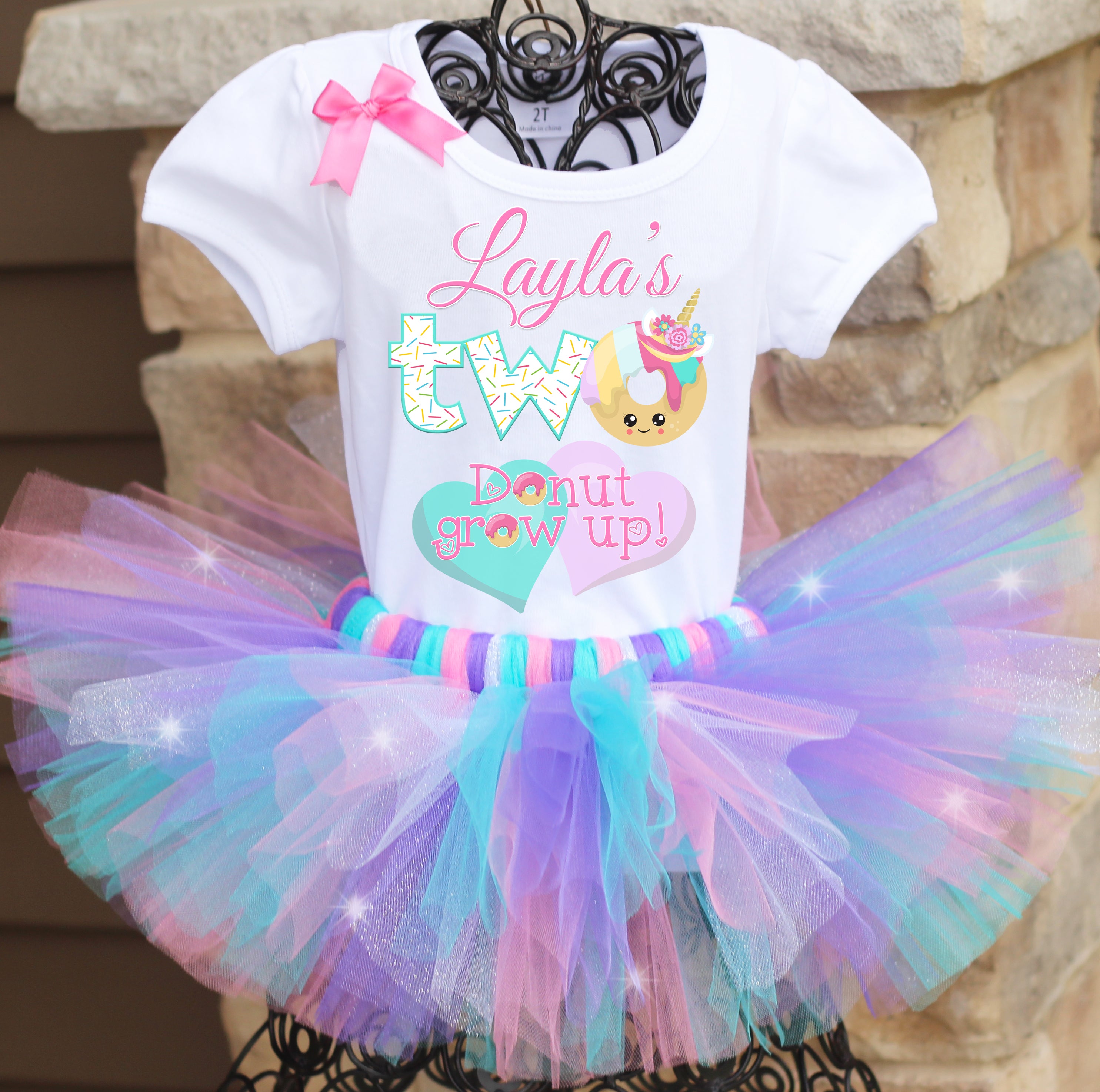 Twistin Twirlin Tutus Donut Birthday Tutu Outfit 0-6 Months