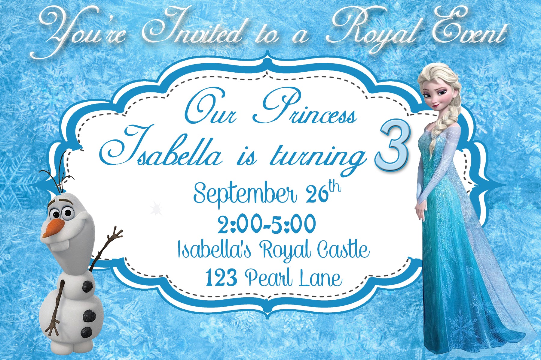 Elsa Birthday Invitation Digital Download