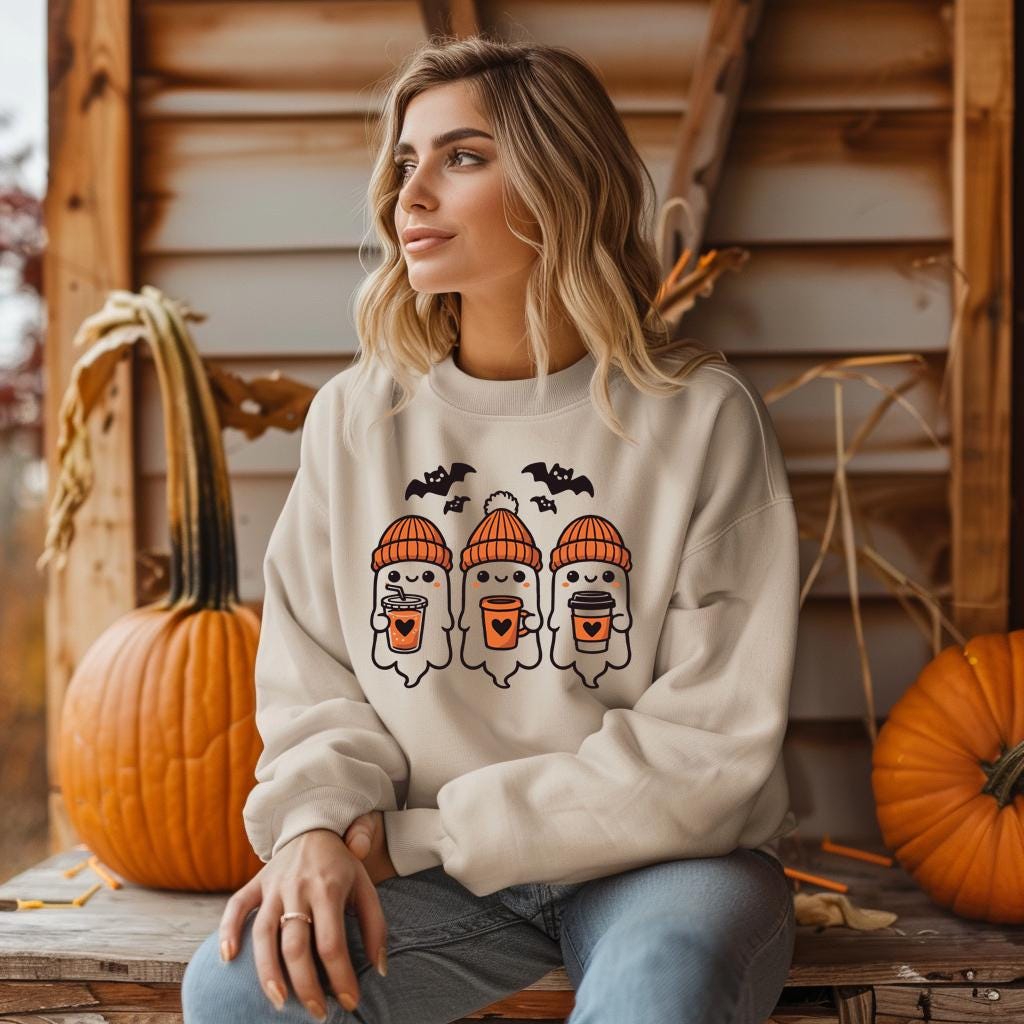 Cute and Cozy Halloween Ghost Sweatshirt