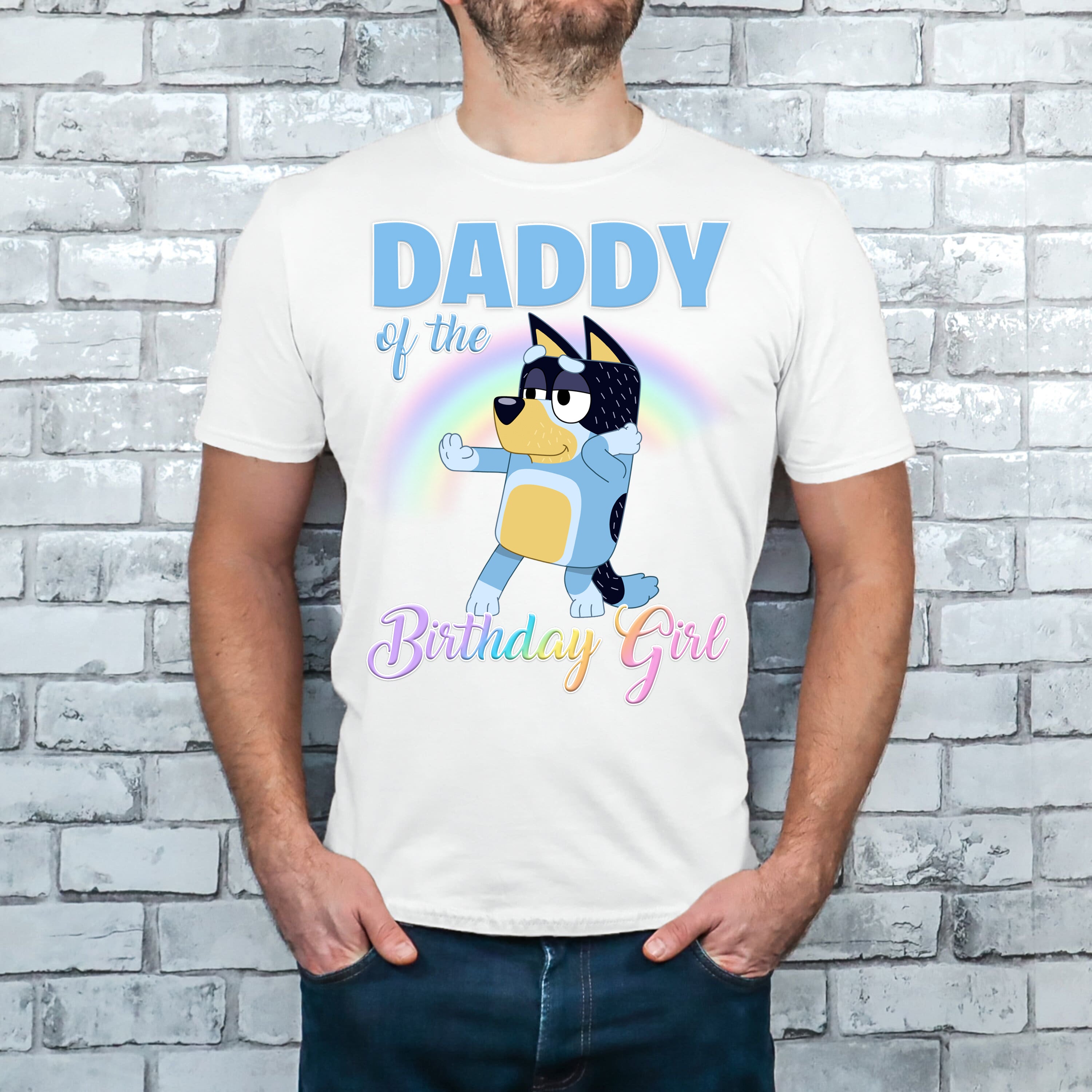 Twistin Twirlin Tutus Bluey Daddy Birthday Shirt XL