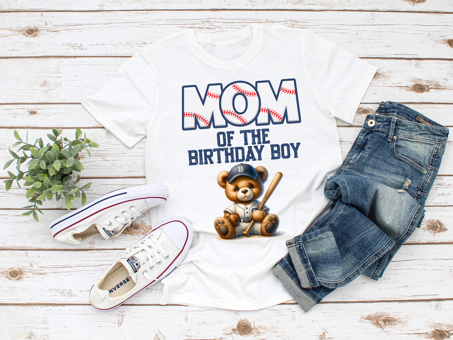 Baseball Mom First Birthday Shirt