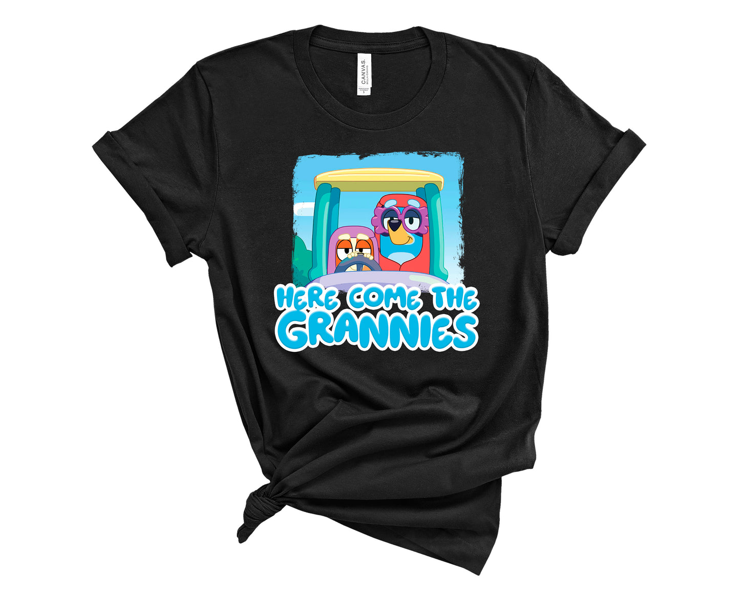 Here come the grannies bluey tshirt