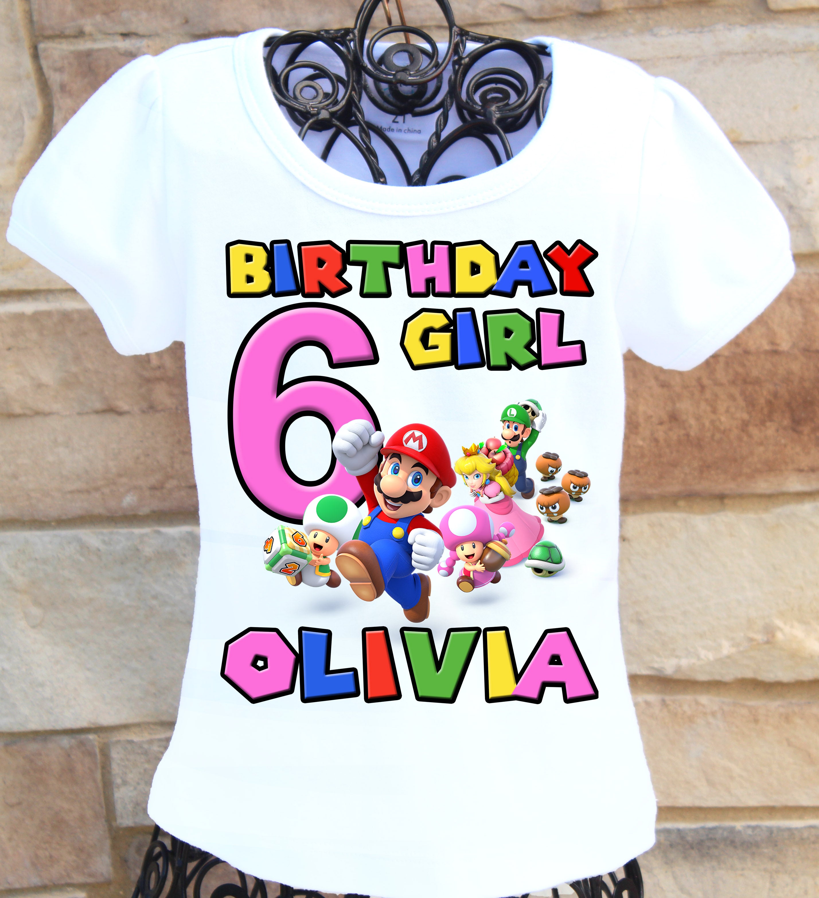 Mario bros birthday on sale shirt