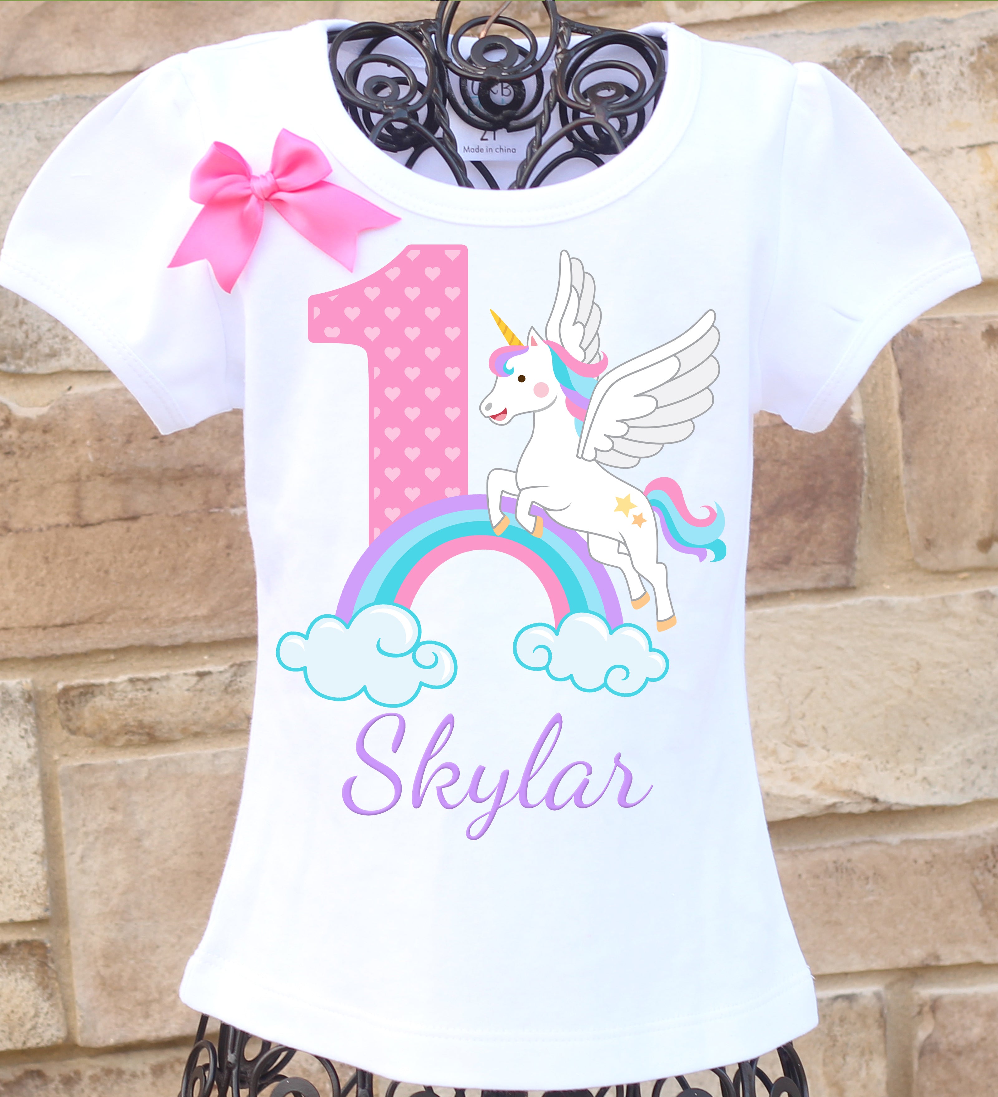 Unicorn birthday girl store shirt