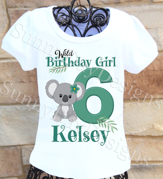 Koala Birthday Shirt, Baby Koala Birthday Party Ideas, Koala Birthday Outfit, Teen Birthday Shirt, Tween Birthday shirt,