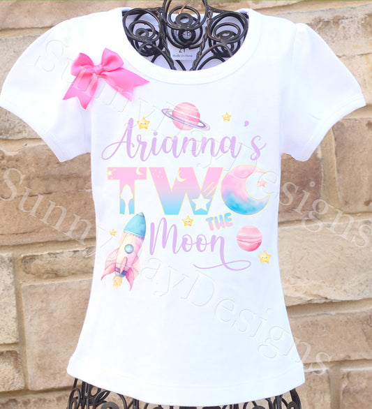 Two the moon birthday shirt