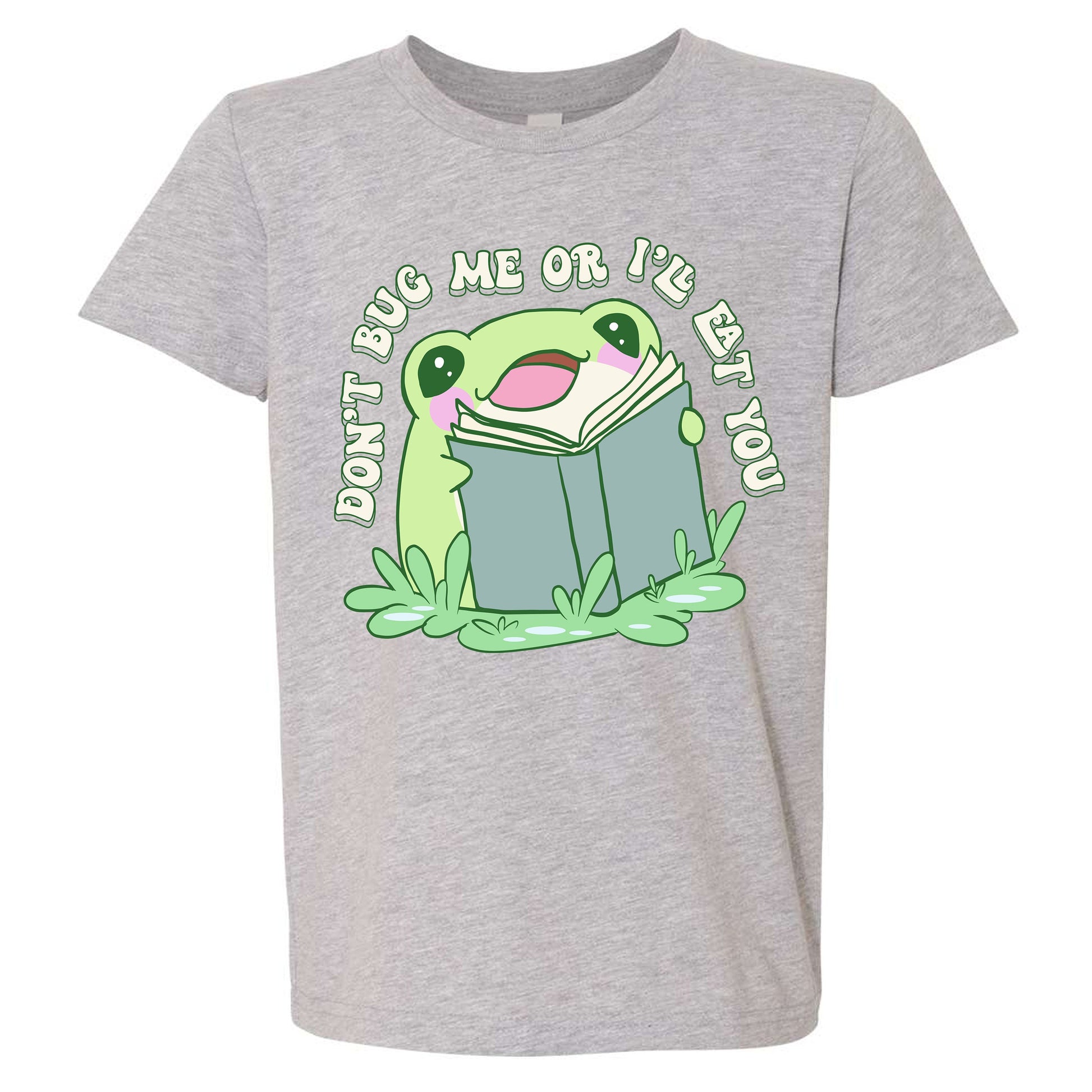 Don't Bug Me or I'll Eat You Frog T-shirt, Cute Frog Reading Shirt