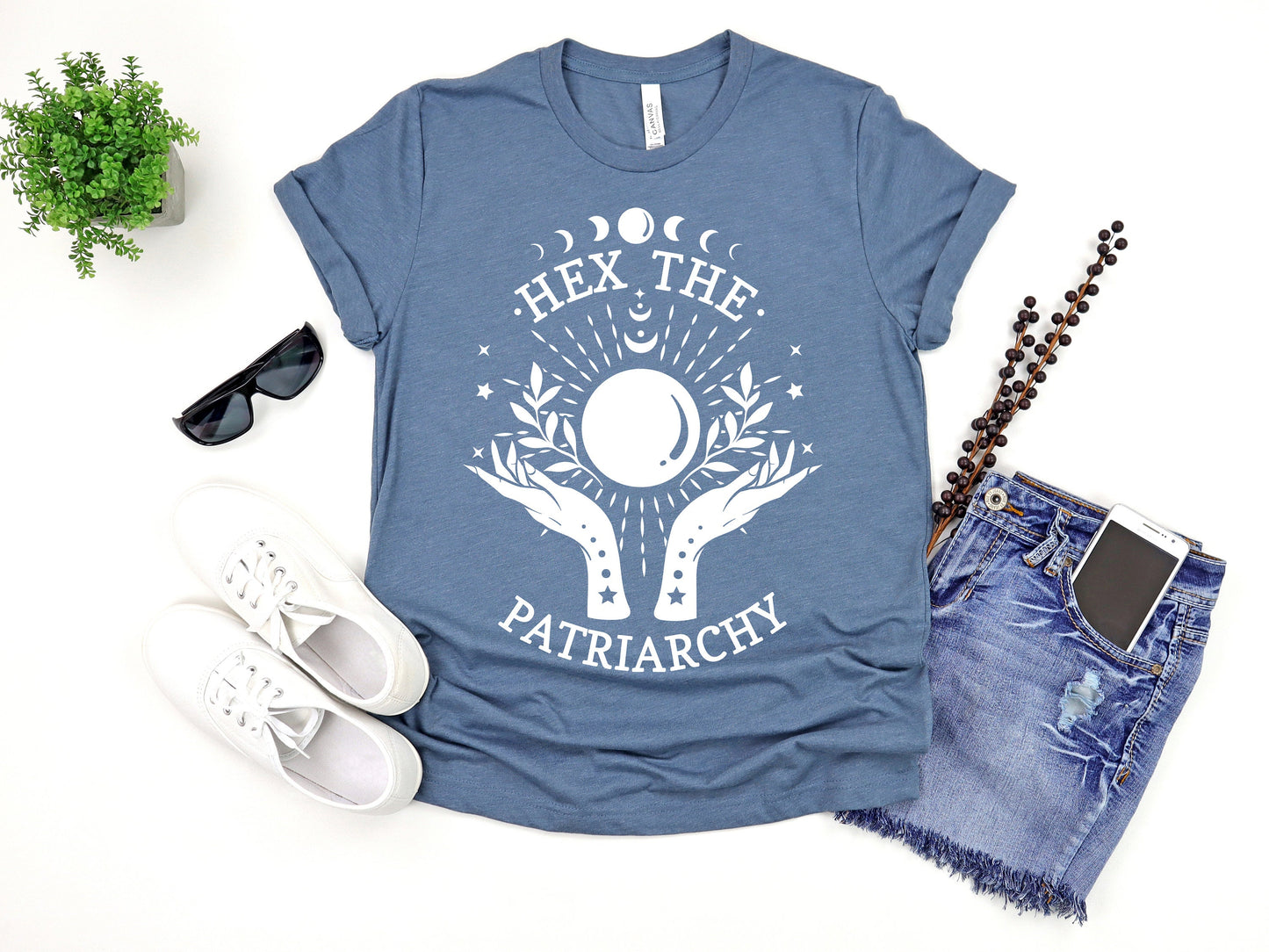 Hex the Patriarchy T Shirt, Feminist Shirt, Celestial Mystic, Smash the Patriarchy, Feminist Witch Shirt,