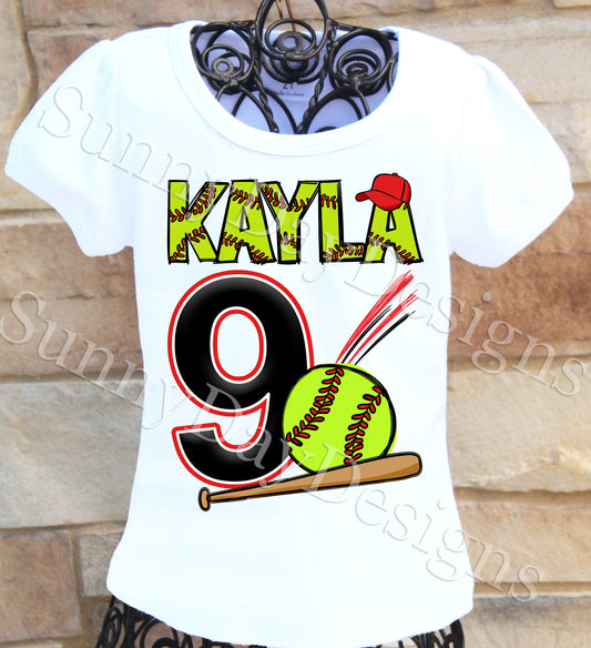 Softball Birthday Shirt, Softball Birthday Outfit, Softball Birthday Party Ideas