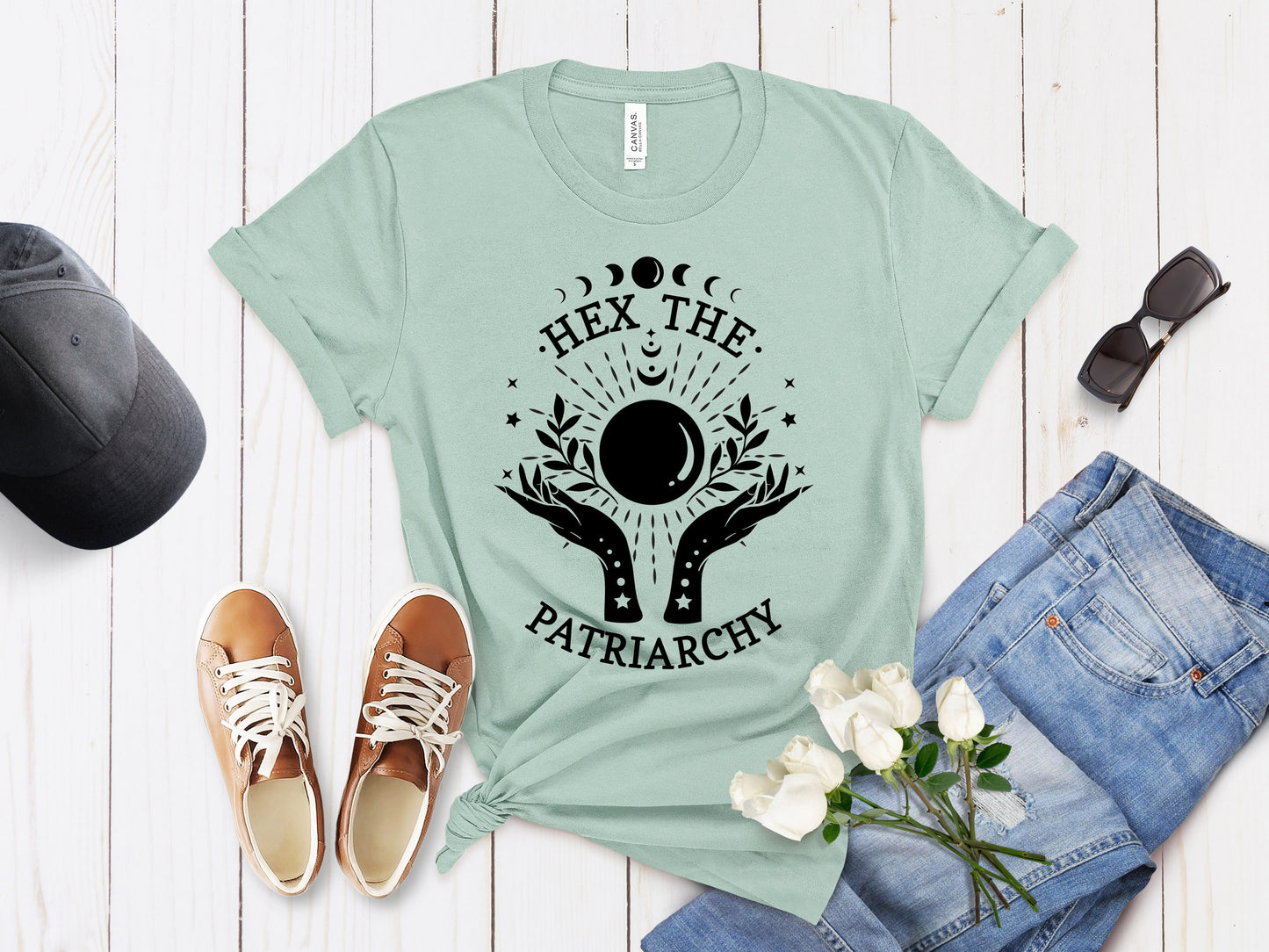 Hex the Patriarchy T Shirt, Feminist Shirt, Celestial Mystic, Smash the Patriarchy, Feminist Witch Shirt,