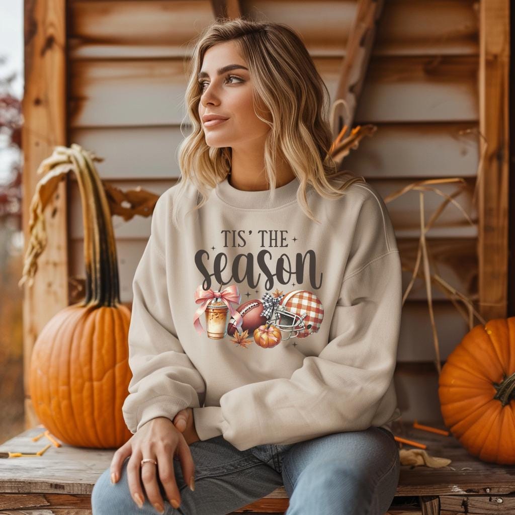 Fall Season Sweatshirt, Football Coffee Sweatshirt, Fall Vibes Sweatshirt, Coquette Fall Sweatshirt, Cozy Fall Sweatshirt