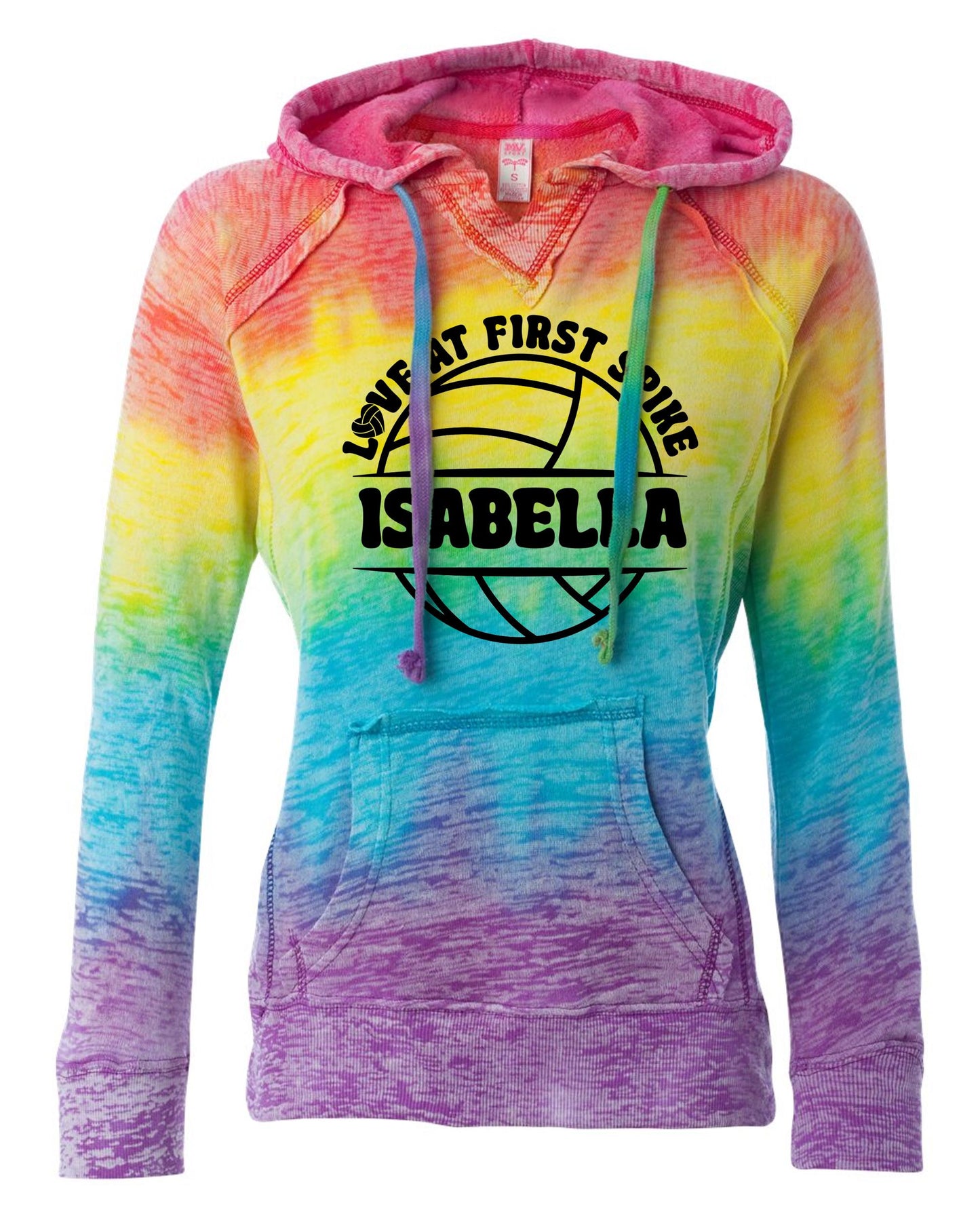 Rainbow Tie Dye Volleyball Sweatshirt, Volleyball Shirt, Personalized Volleyball Hoodie, Volleyball Hooded Sweatshirt