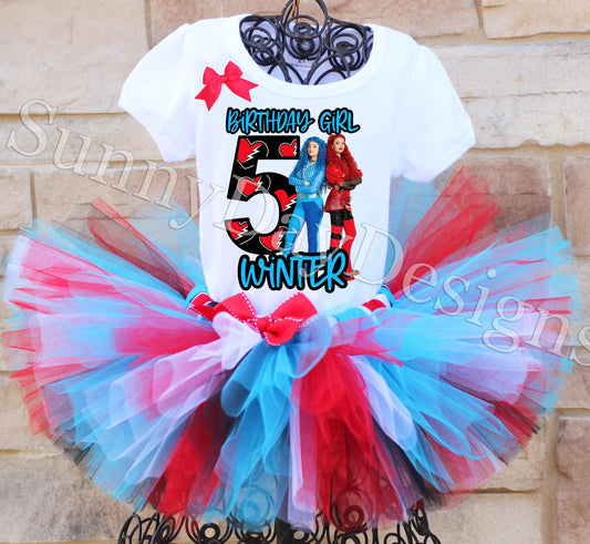 Descendants red and chloe birthday tutu outfit