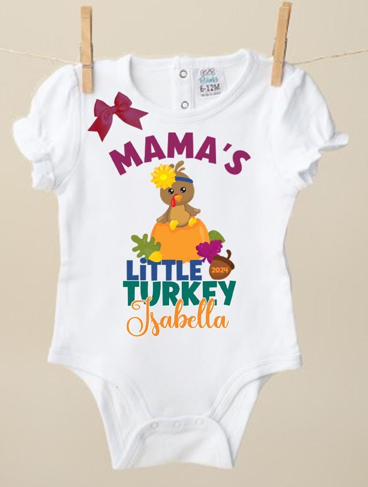 Mama's Little Turkey Thanksgiving Tutu Outfit, First Thanksgiving Tutu Outfit, Baby Girl Thanksgiving Outfit, "Autumn" Fall Outfit, Newborn